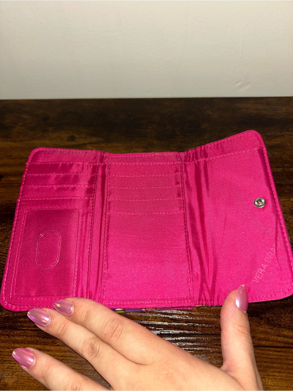 Vera Bradley Quilted Wallet in Pink Swirls Pattern - Picture 4 of 4